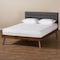 Baxton Studio Devan Dark Grey Upholstered Walnut Wood Full Size Platform Bed 163-10471 - alternate 2